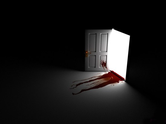 open_door_with_blood_pouring